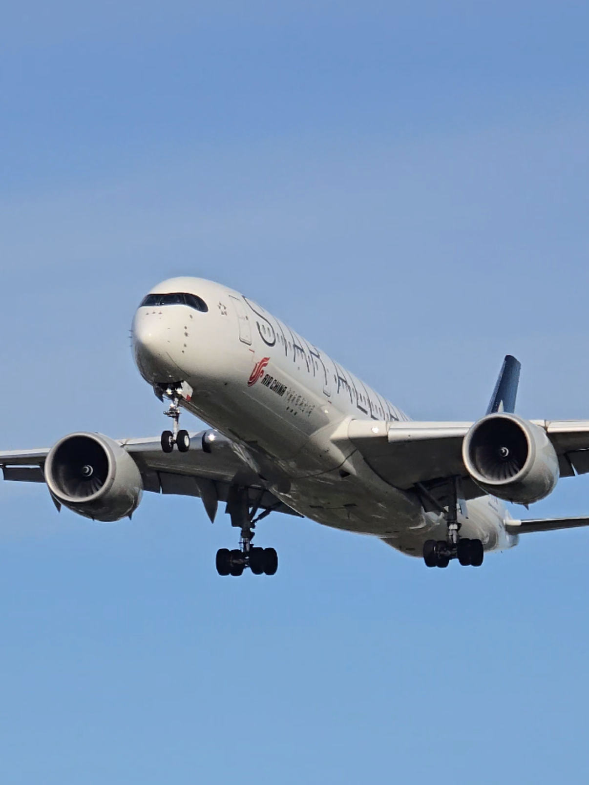Air China Star Alliance Livery Airbus A350-941 landing at London Heathrow ✈️ #aviationlovers #avgeeks #airbusa350 #airchina #airlines #landing #london #heathrow #fyp 