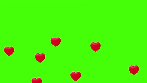 Red Hearts Pattern loop animation in green screen. Hearts Floating with balloon explosion effect (EXCLUSIVE — COPYRIGHT FREE) #greenscreenvideo #copyrightfree 