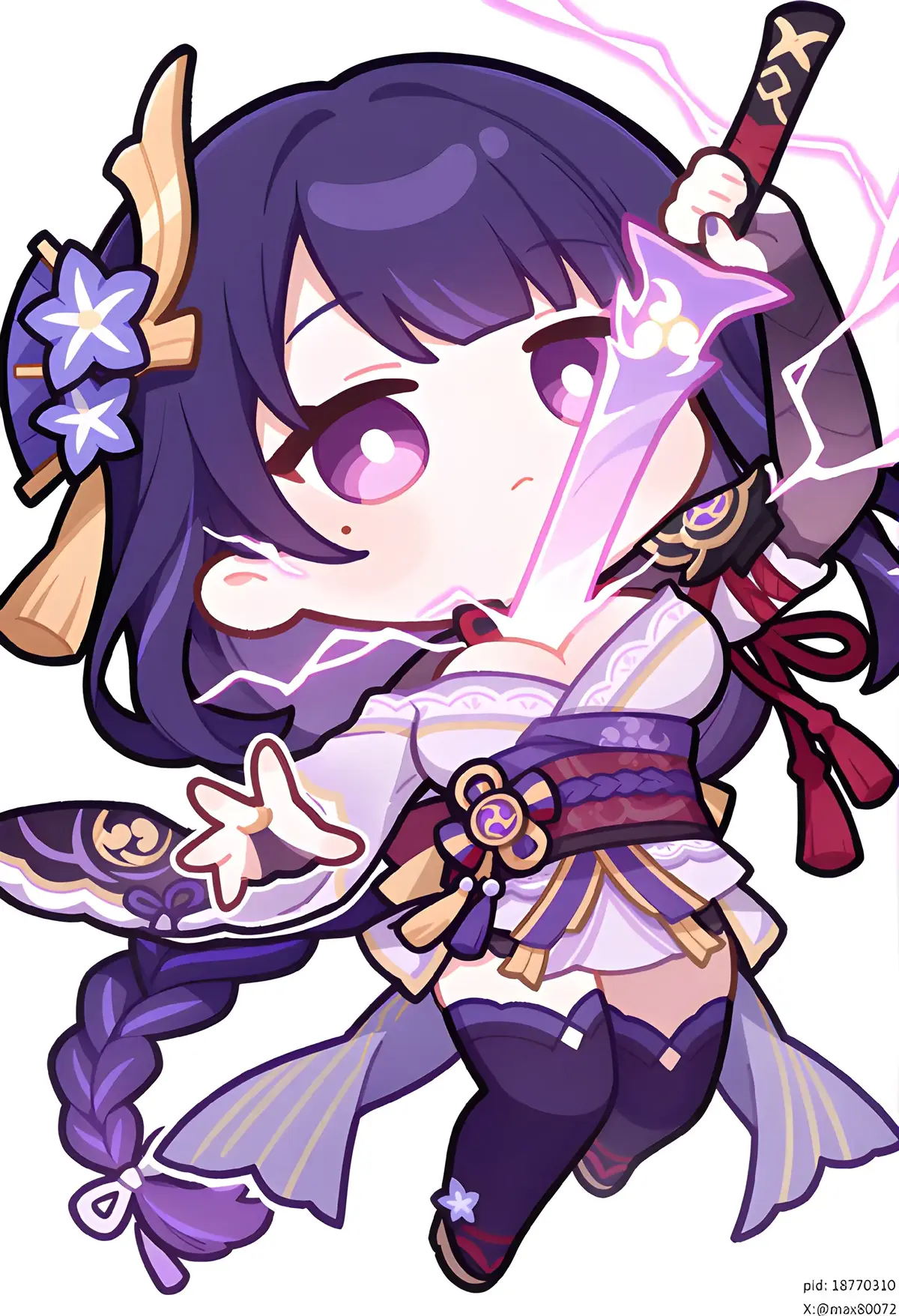 Raiden Shogoun Chibi sause : In Picture 🉐 ❕You can Screenshot it,and then UpScale with Waifu2X or Ai enchant for better quality ❕ #GenshinImpact  #raidenshogun  #chibi #wallpaper #cute #alart #崩壊スターレイル #雷電将軍 #原神  #kawaii 
