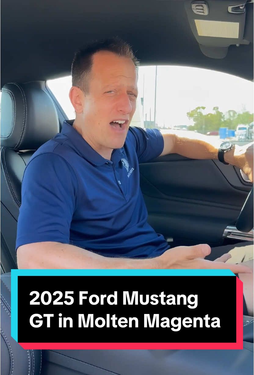Would you spec your 2025 Ford Mustang GT in this new color, Molten Magenta Metallic? #ford #fordmustang #fordmustanggt #newcar #carreview #foryoupage #fyp @Ford Motor Company 