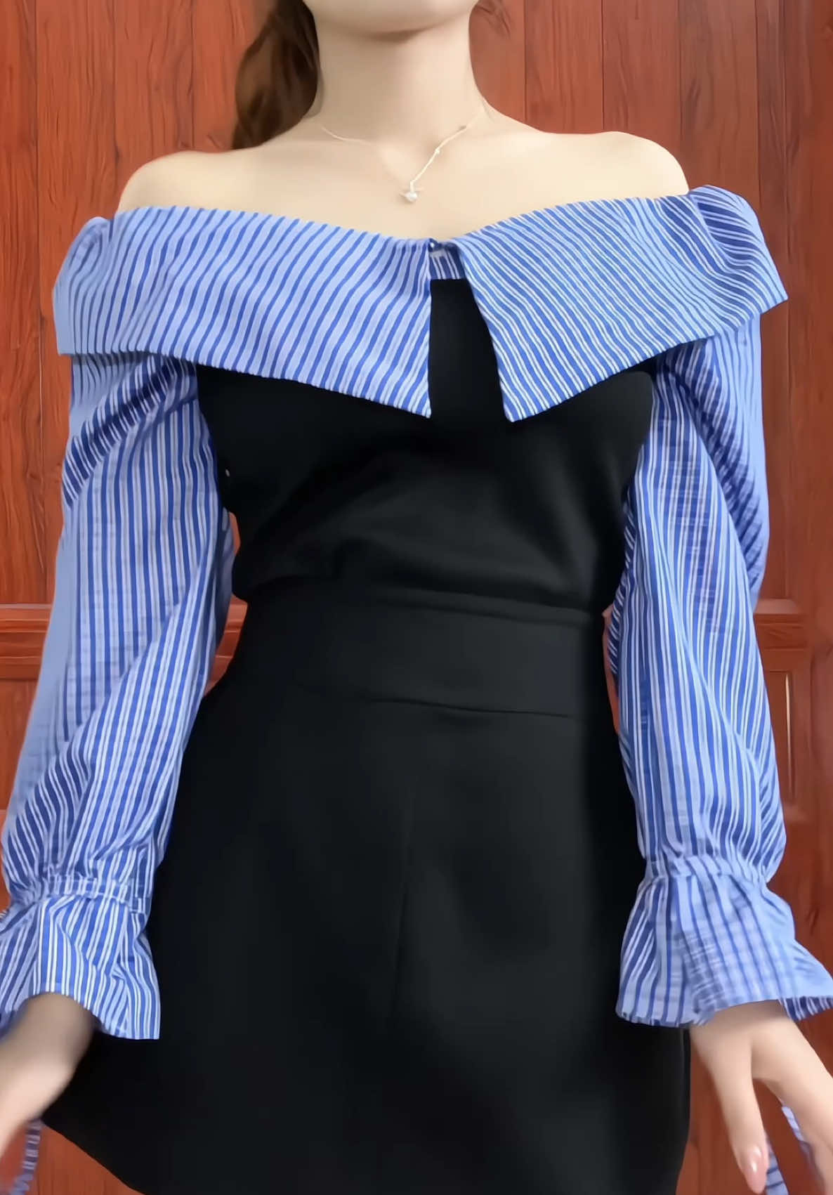 Áo kiểu trễ vai phong cách lém#xuhuong #outfit 