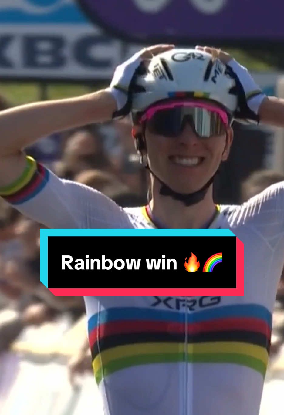When you win your second Tour of Flanders in the Rainbow jersey 🔥 #pogacar #flanders #cycling #classics
