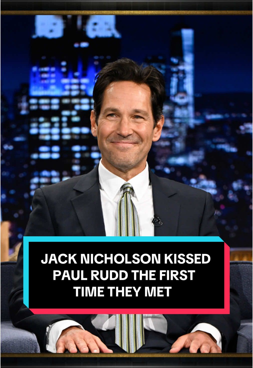 Jack Nicholson kissed Paul Rudd the first time they met 🤣 #FallonTonight #TonightShow #PaulRudd #JackNicholson #JimmyFallon 