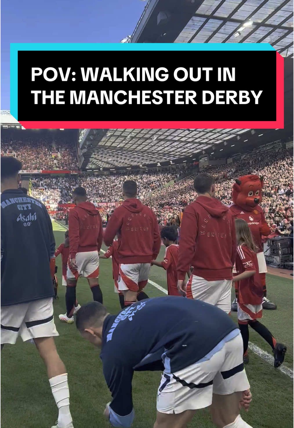 POV: You're walking out of the Old Trafford tunnel for the Manchester Derby. 🎥 #Soccer #PremierLeague #sports 