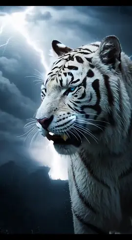 Der König des Sturms brüllt! ⚡🐅🌩️“ Der weiße Tiger entfesselt seine Kraft im Sturm – ein Moment purer Wildheit und Magie. Wärst du ihm begegnet, hättest du standgehalten?😁 #whitetiger #epicmoment #tiger  #storm #aiart  #animalpower#animallover  #fantasyvibes #roar #growling  #MagicalBeast#Beast#beastmode #livewallpaper #wallpaper 