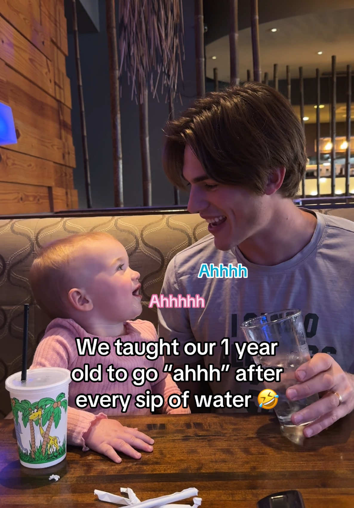 The way she was SO proud of herself after each sip is so cute 🥹😭❤️ #babygirl #dadsoftiktok #couple #couplegoals 