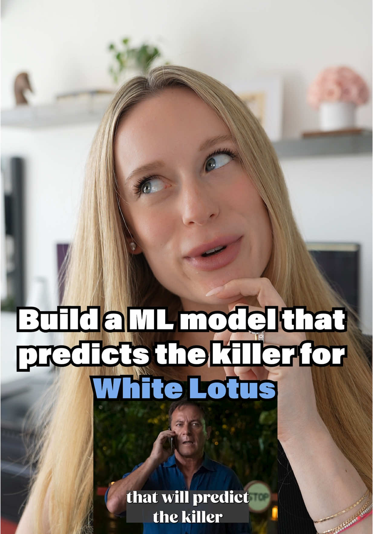 Let’s build a machine learning model to make predictions about the killer for White Lotus. I am pretty confident it might be the second or third person it predicted… the first totally took me off guard!!  #tech #technology #stem #ai #ml #codewithme 