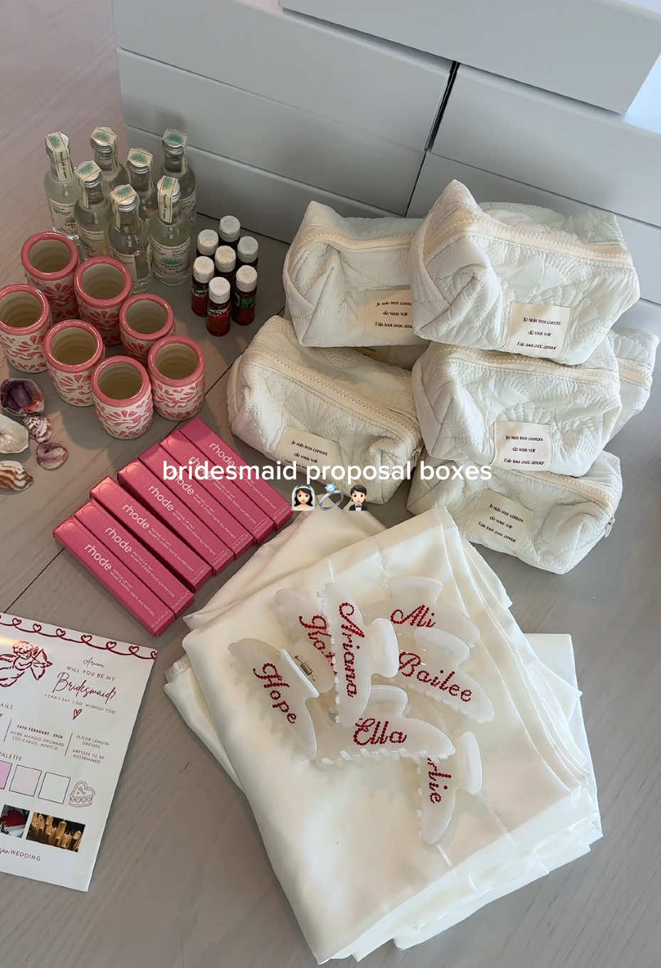 bridesmaid proposal boxes 💖 @rhode skin  #2026bride #bridesmaidproposal #bridesmaids 