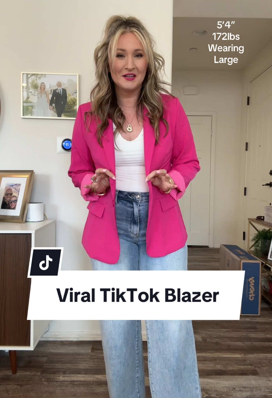 Replying to @Monchichi It’s not heavy at all! 💕 #blazer #viralblazer #over40fashion #midsize #size12 #blazeroutfit #pinkblazer #ttsfashionfam #springsale #springglowup #tiktokshop  #tiktokshopaffiliate #springbreak  #tiktokshoprestock #spotlightfinds #tiktokshopcreatorfinds 