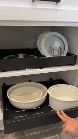 Part 2 | stay organized and transform any cabinet with these easy DIY sliding drawers that can be installed with peel & stick adhesive or screws ✨ #skillinhome #amazonhome #amazonorganization #amazonfavorites #organizedhome #organizedkitchen #organizewithme @Amazon @LTK 