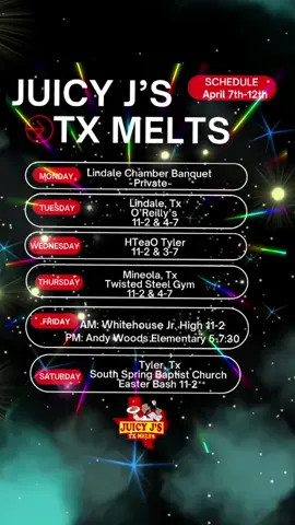 New Schedule! Come by and see us! 📞903.279.6929📞