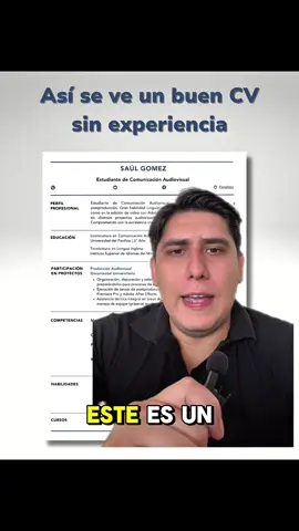 Así puedes realizar un buen cv sin experiencia  Si no tienes experiencia LABORAL aún puedes tener un buen CV Enfócate en: ✅ Experiencia académica  ✅ Proyectos propios, académicos o voluntariado  ✅ Competencias profesionales  No te olvides de detallar bien tus datos de contacto  📲 Si tienes problemas al crear tu Cv, lo hacemos por ti! Pregunta por mis servicios en el enlace de mi perfil  #busquedalaboral #cvprofesional #curriculum #hojadevida #sinexperiencia
