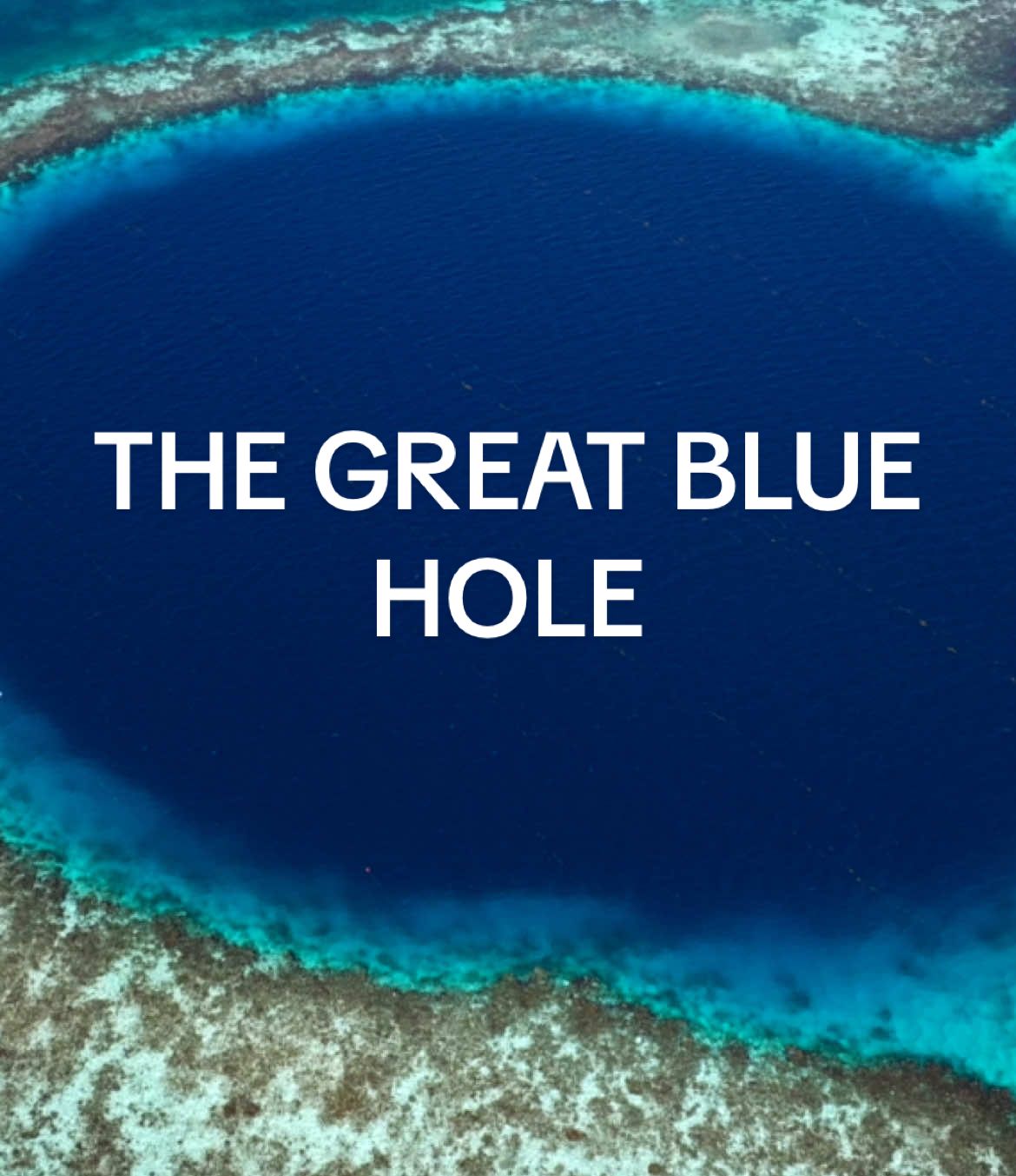 1000 feet across and over 400 feet deep— The Great Blue Hole of Belize 🇧🇿  #thegreatbluehole #puppyfoot #belize #belizebarrierreef #fyp #viral #dji #drone 
