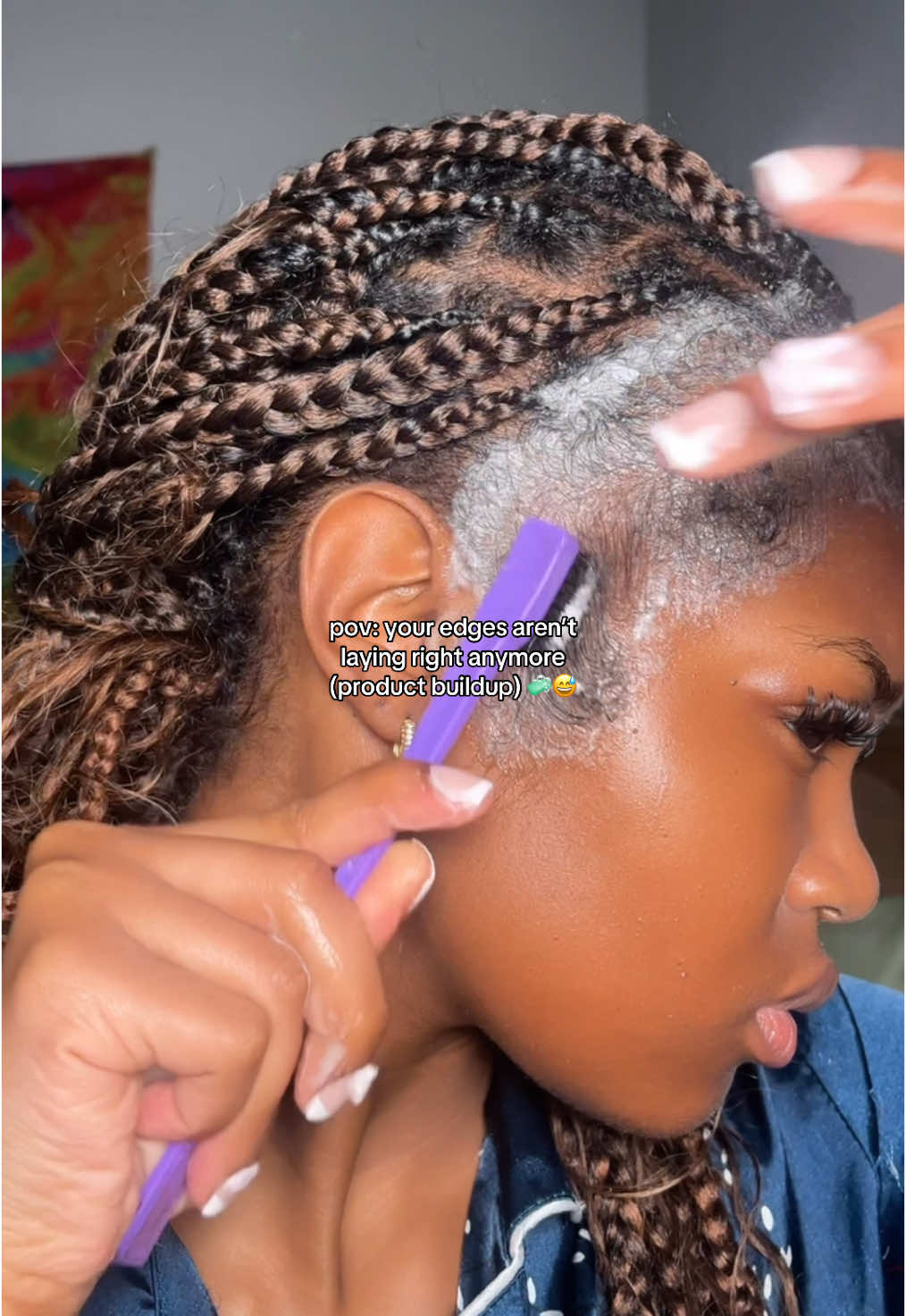 guys i’ve already had enough of these braids n it’s only been 2-3 weeks i think 🥲 #fyp #foru #edgestyling #edgestutorial #washingbraids #knotlessbraids #refreshbraids #blackgirltiktok #wiginfluencer #wigtok