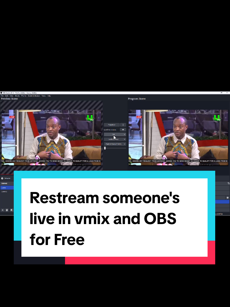 How to restream someone's live show/programme for free. This is Obitech Solutions.... In this vMix and OBS tutorial,  I'm reaching you how to stream other people's live using either OBS or vMix for free. Step-by-step obs tutorial. Step-by-step vMix tutorial. Contact Obitech Solutions on 0546961608. This should be on fyp, foryou, fyppage, for you page of every Ghanaian who is interested in live streaming #fyp #foryou #foryoupage #fypシ゚ #livestreaming #obitechsolutions #obs #vmix 
