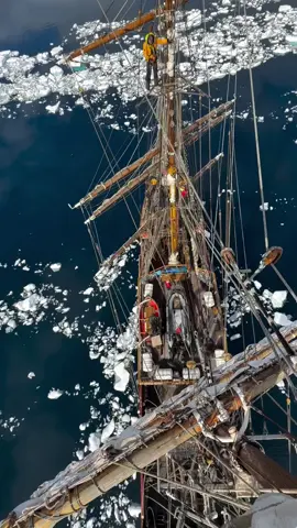 From the top of the mast, it hits you, how rare it is to stand here. Antarctica below, endless and wild. A place that humbles everyone who meets it.⁣ ⁣ 🇦🇶 Ready to see the world from a different perspective?