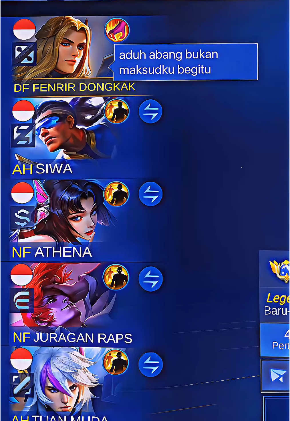 TANPA TEMAN LAMA DONGKAK TETAP NO 1😈🔥 #fenrirdongkak #cumadongkak #dongkak #jokidongkak #jokidongkakml #mobilelegends 