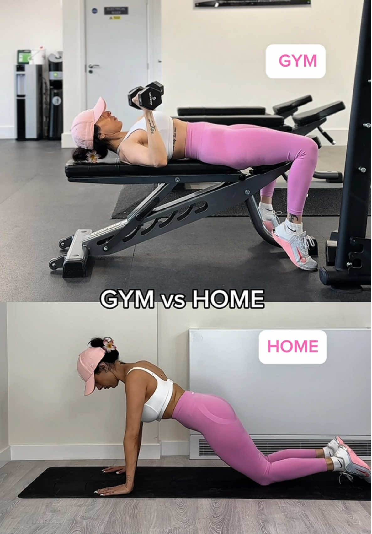 💪🏻GYM vs HOME🏠 Transform your home into a fitness powerhouse! No gym, no problem! 📌Save & Share  Cc @fitnessdilekofficial  #gymvshome #lowerbodyworkout #resistanceband #fitnessgoals #homeworkouts #legday #strengthtraining #Fitness