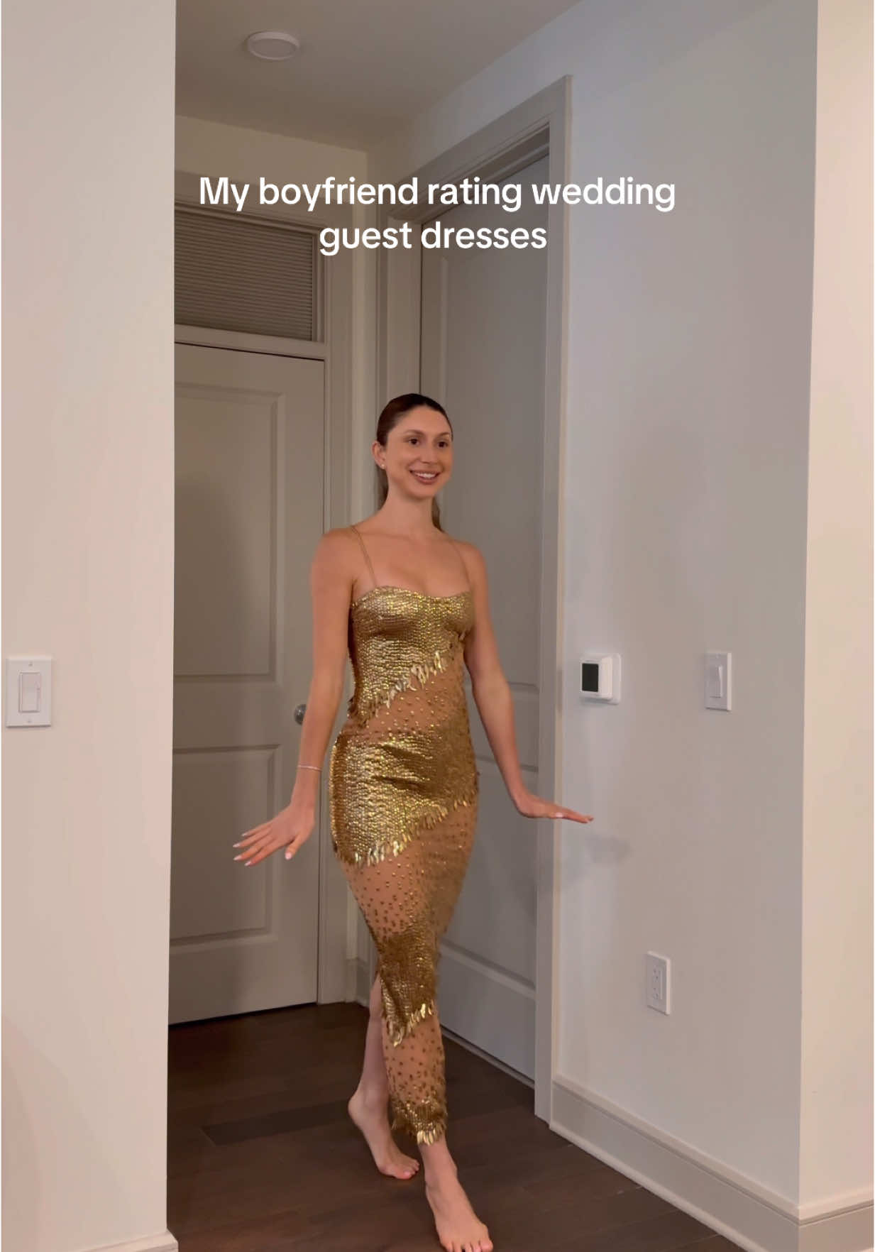 Tough crowd 😅😭😭 #weddingguestdress #outfitideas #outfitratings #couplecomedy #relationships #funny #Relationship #couplestiktok #boyfriendcheck @Retrofête 