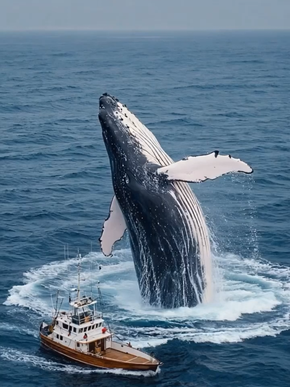 Whale Jumps Next to Boat in Epic Close Encounter! #WhaleJump #WhaleWatching #CloseEncounter #NatureMoments #OceanLife