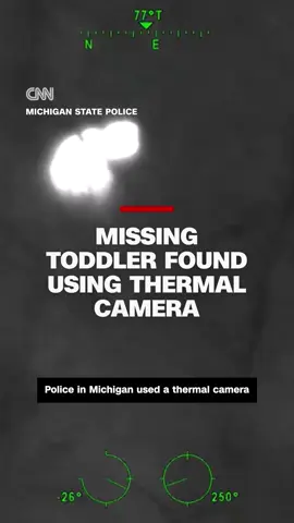 Police in Michigan used a thermal camera to find a 2-year-old who had been missing for over an hour. Within 15 minutes, the crew located the toddler in a ditch near an interstate. According to police, the toddler had no visible injuries and was taken to the hospital. #cnn #news #michigan #michiganstatepolice #rescue