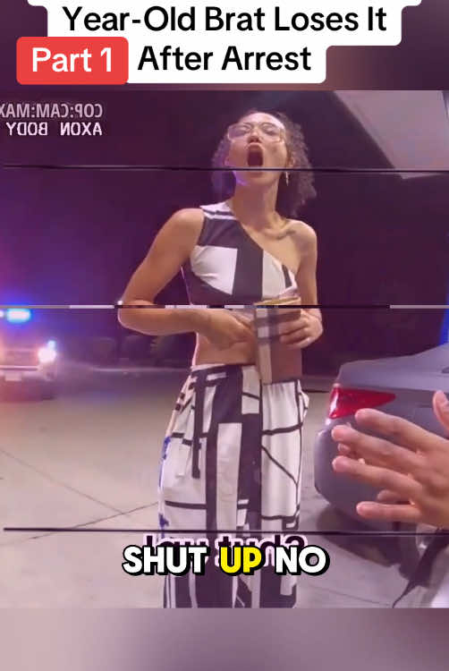 Going Full Hot Crazy: 21-Year-Old Brat Loses It After Arrest, part 1 #police #policeofficer #overeacting #cops 