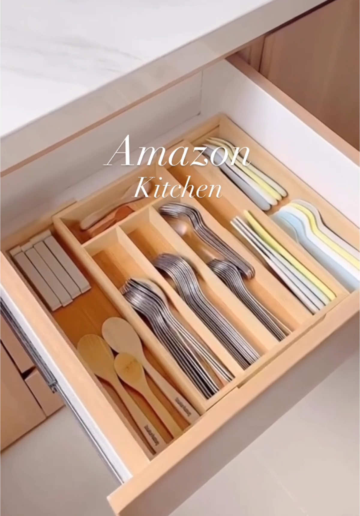 Expandable Bamboo Kitchen Drawer Organizer for Cutlery and Utensils, Adjustable Bamboo Wood Cutlery Tray in Drawer for Flatware and Silverware in Kitchen, (Natural) #amazon #kitchendesign #kitchendecor #Home #asmr #decoration #gold #fashion #fashionblogger #estadosunidos #bamboo #organizer 