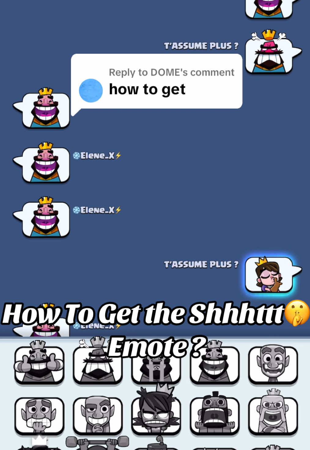 Replying to @DOME How to get the Shhhtt Emote #clashroyale #shut #emote #shht 