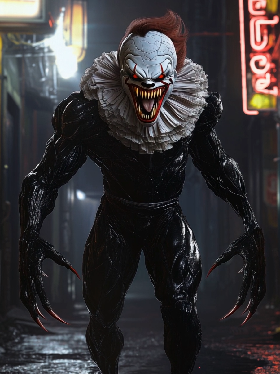 Insane Venom + Pennywise Clown Fusion Hybrid Video . #fusion #hybrid #fusions #aiart #midjourney #hybrids #ai #aireels #aifusion #venom #pennywise #clown #Marvel #horror #tiktokart #niche #animatedvideo #creatureart #aivideo #viralvideo #beastmode  #aigeneratedart #aicontent #aicreator #aiartwork #fypart #midjourneyart #phyreai #aitrend #fyp #trending #artist 
