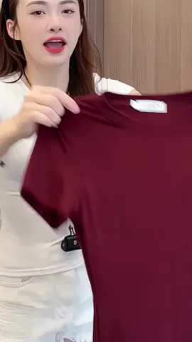 Áo Thun Cotton Cộc Tay Cổ Tròn dáng basic ôm body #aothun #aothunbody #aoombody #thoitrangnu 