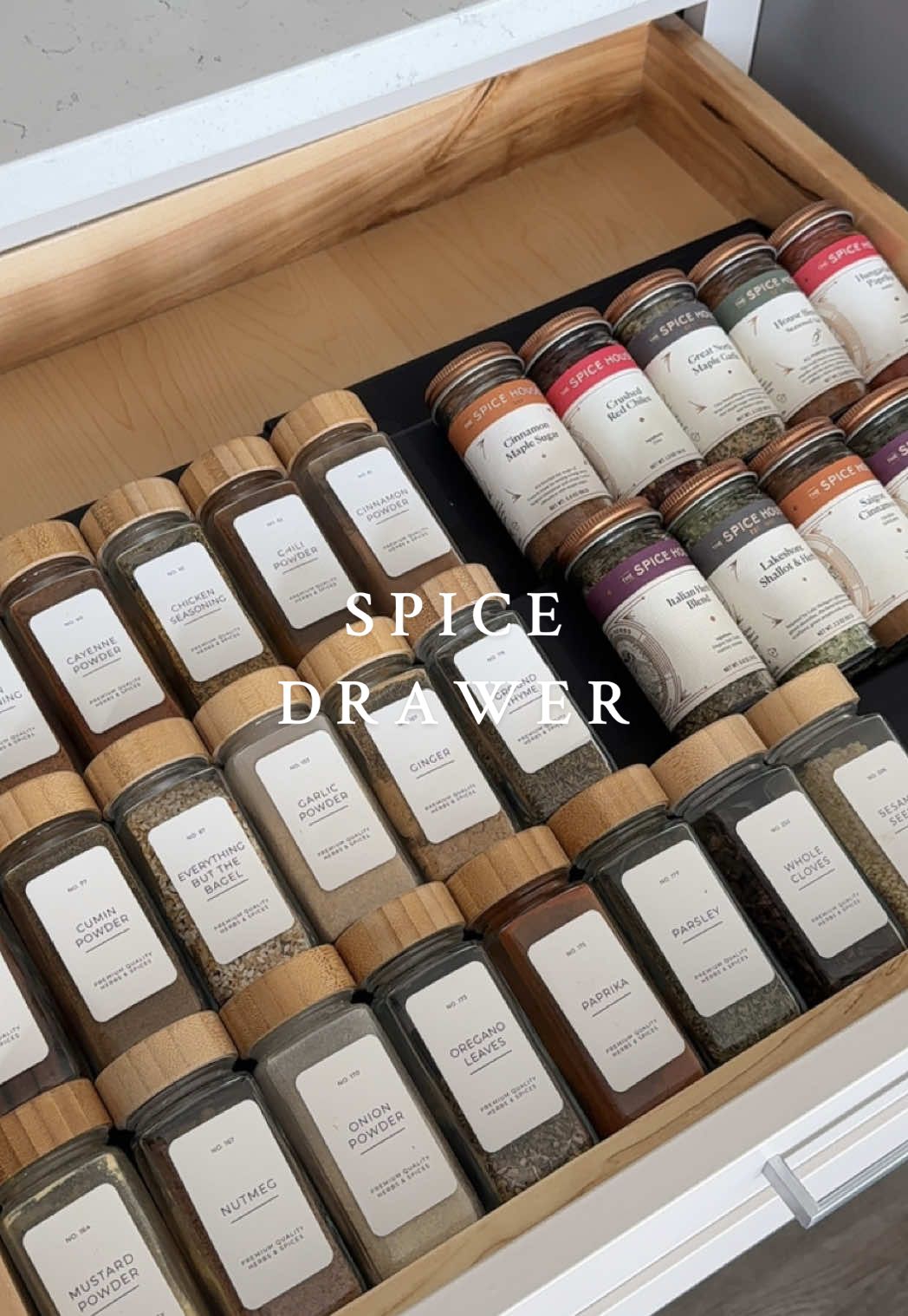 love how the spice drawer turned out! 🌶️🧅  #spicedrawer #spicedrawerorganization #asmr #asmrsounds #kitchen #kitchenorganization #organizedhome 
