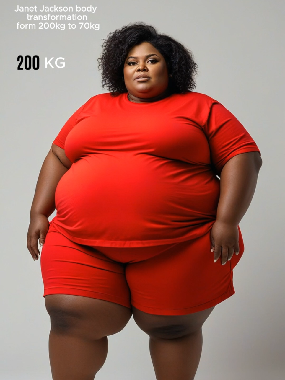 body Janet Jackson transformation from 200kg to 70kg made with Ai  #body #transformation #timelapse #Fitness #transformationjourney 