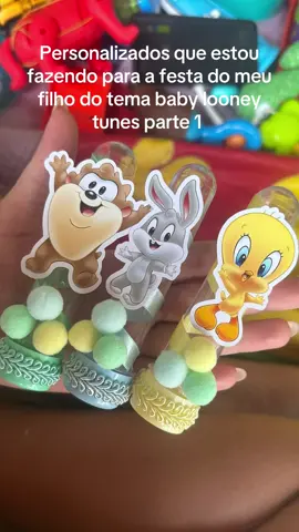 Personalizados pra festa de 1 ano do Davi 🩵 #personalizados #personalizadoscomamor #babylooneytunes #festa1ano 