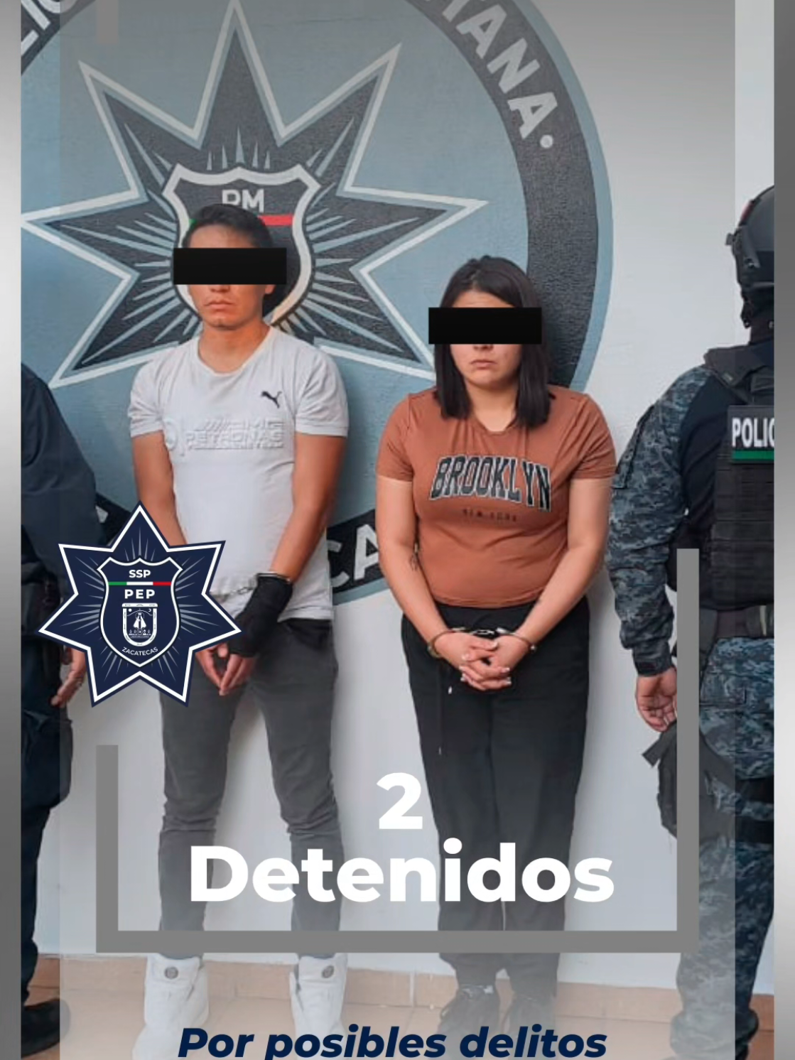 En un operativo de la Fuerza de Reacción Inmediata Zacatecas, el Ejército Mexicano, Guardia Nacional y Policía Metropolitana, se logró la detención de dos personas por probables delitos contra la salud en el municipio de Guadalupe.#sspzac #seguridad #zacatecas #policia #detenido 