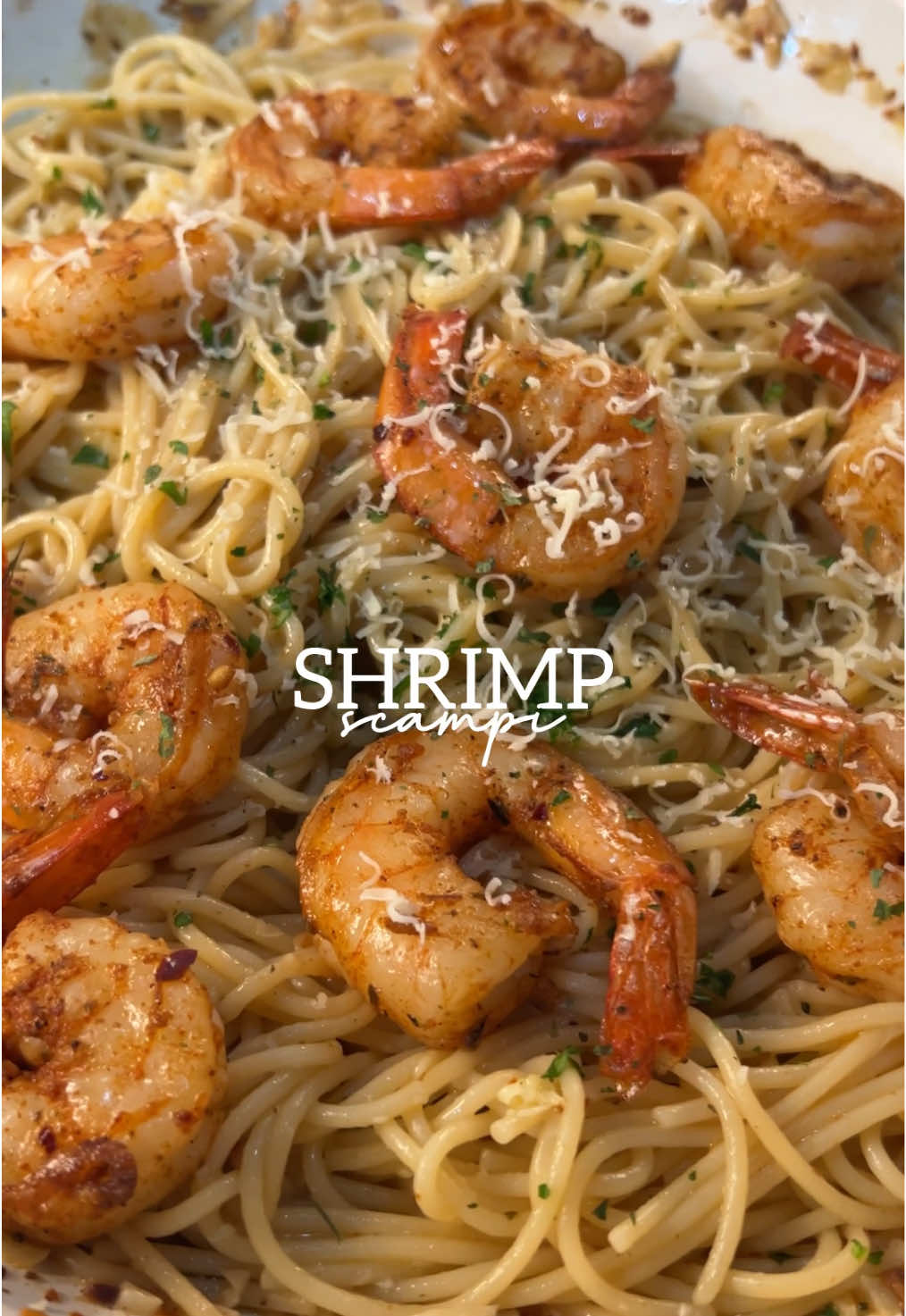 Shrimp Scampi! #butterednoodles 