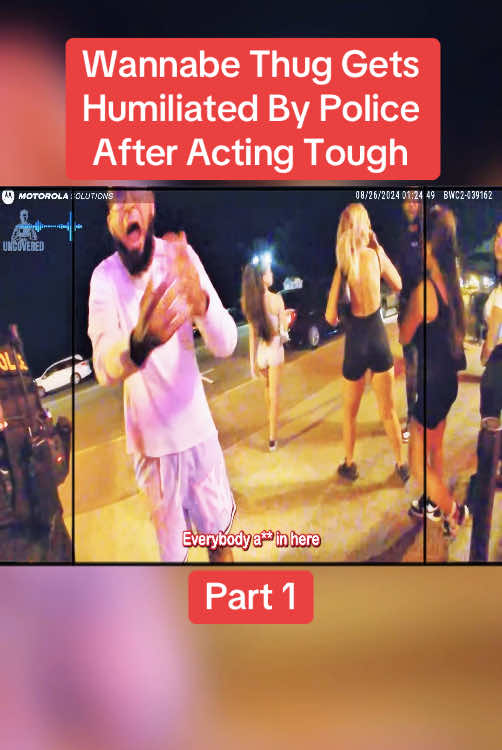 Wannabe Thug Gets Humiliated By Police After Acting Tough Part 1 #cops #copsoftiktok #police #policeofficer #bodycam #crime #truecrime #truestory #foryou #fyp 