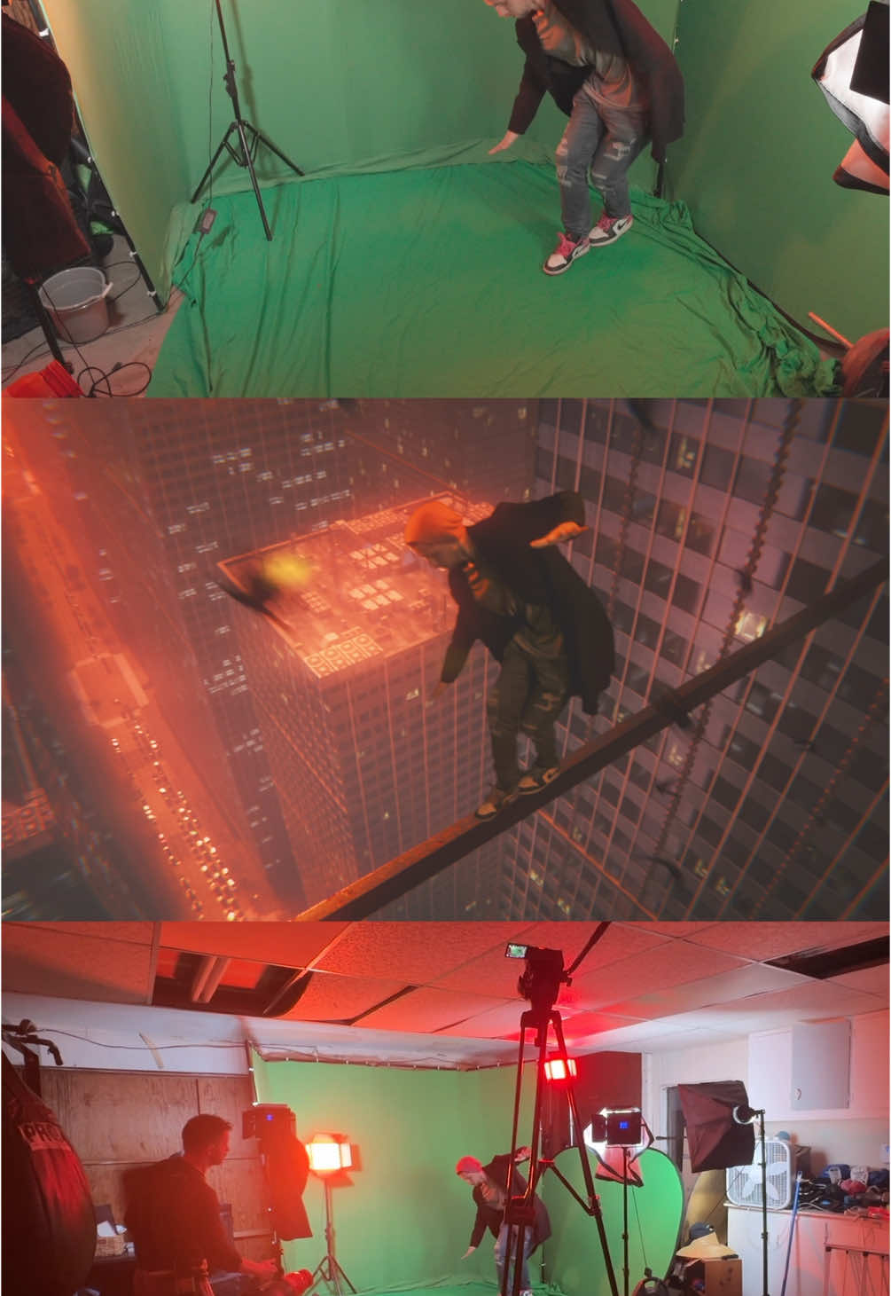 Greenscreen Behind the scenes Before / After #blender #greenscreen #filmmaking 