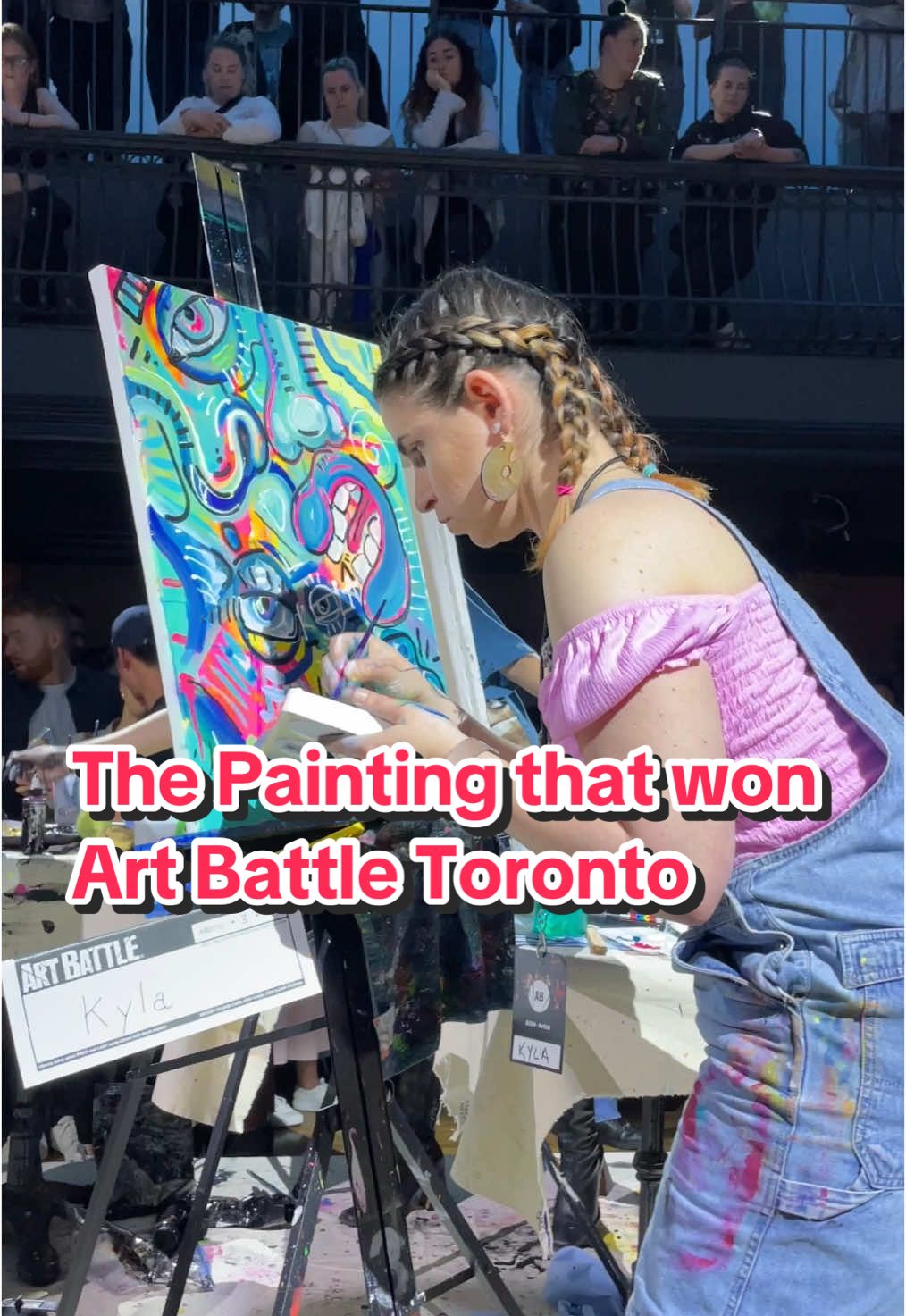 The full process of my final round painting that won me Art Battle Toronto May 2024! So grateful I get to perform my craft so much 😻🎨 #artbattle #artbattletoronto #speedpainting #20minutepainting 