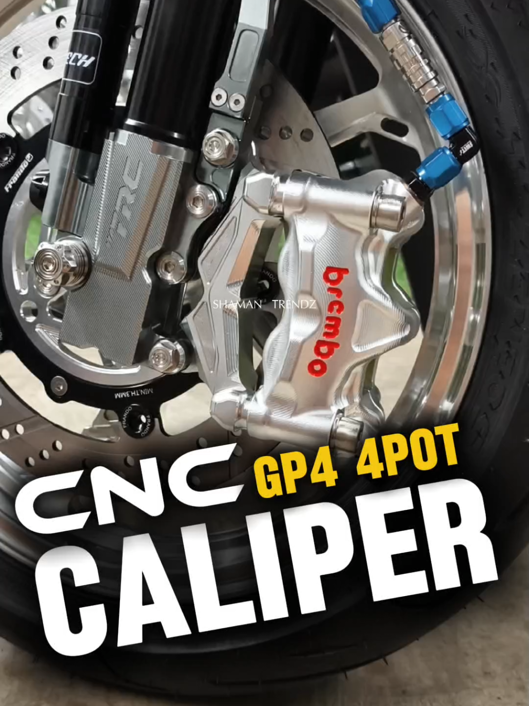 Pang diinan sa SHOW na napaka mura🔥🔥 #BREMBO GP4 4POT CALIPER w/ CNC BRACKET💯✅ #gp4caliper #MOTORSHOW #streetbikeconcept #caliper #brembocaliper #cnccaliper 