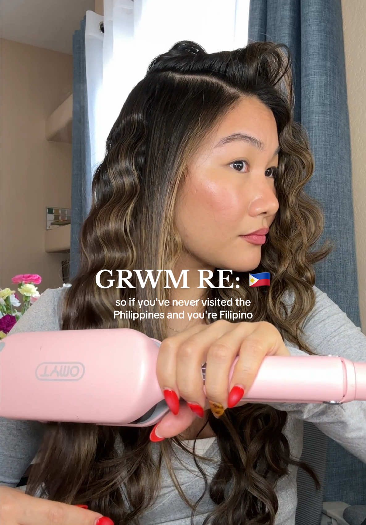 Replying to @🐙🍄🍓 using this dual voltage hair tool on the other side as requested (here danggg) while yapping via voiceover 🌟 mabuhay ang mga tiktokers #grwm #filipino #filam #filipinoamerican #hairtools 