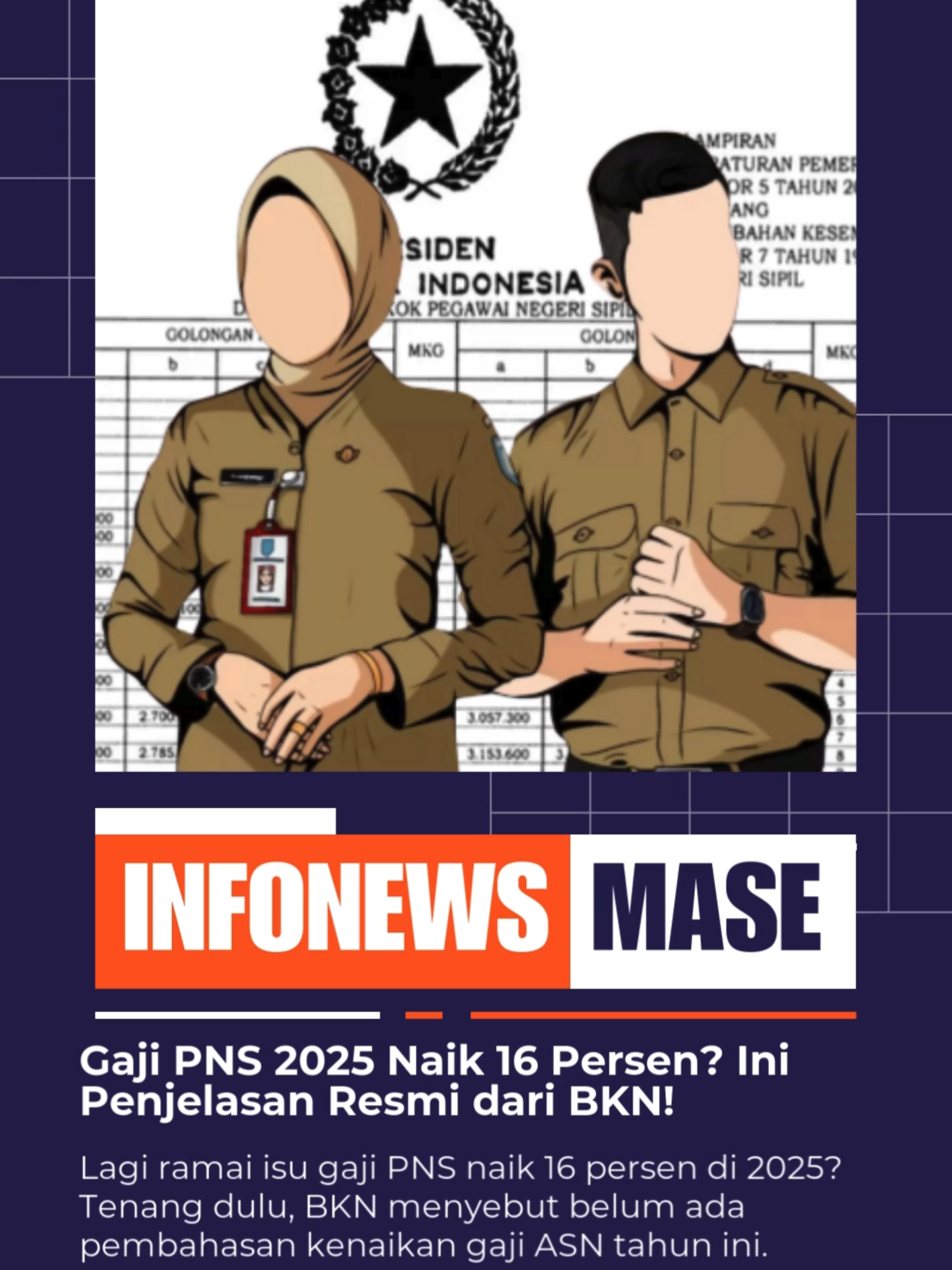 Benarkah Gaji PNS Naik 16 Persen di 2025? Ini Penjelasan Resmi dari BKN! - Kabar tentang kenaikan gaji PNS sebesar 16 persen di tahun 2025 menjadi perbincangan hangat dan bahkan menempati Google Trends sejak 8 April 2025. Pencarian mengenai hal ini melonjak sejak pagi hari sebelumnya. Namun, BKN melalui Plt. Kepala Biro Humas, Hukum, dan Kerja Sama, Vino Dita Tama, menegaskan bahwa hingga saat ini belum ada pembahasan resmi mengenai kenaikan gaji PNS. Vino menyebut, isu tersebut belum masuk dalam agenda teknis pemerintah, terutama karena pemerintah sedang fokus pada efisiensi anggaran. Sesuai mekanisme yang berlaku, kenaikan gaji ASN harus diajukan oleh Kementerian Keuangan dan disahkan melalui Peraturan Presiden (Perpres). Sampai sekarang, gaji PNS 2025 masih mengacu pada PP Nomor 5 Tahun 2024, di mana terakhir kali gaji dinaikkan sebesar 8 persen pada Januari 2024. BKN menegaskan bahwa bila ada kebijakan baru, informasi akan segera disampaikan ke publik. Jadi, masyarakat diimbau untuk tetap mengacu pada informasi resmi dari pemerintah, bukan spekulasi di media sosial. Yuk, jangan gampang percaya kabar belum pasti! Sumber: kompas.com #GajiPNS2025 #KabarASN #UpdatePNS #InfoBKN #GajiNaik #KlarifikasiGaji #ASNIndonesia #GajiASN #KabarPNS #FaktaGaji