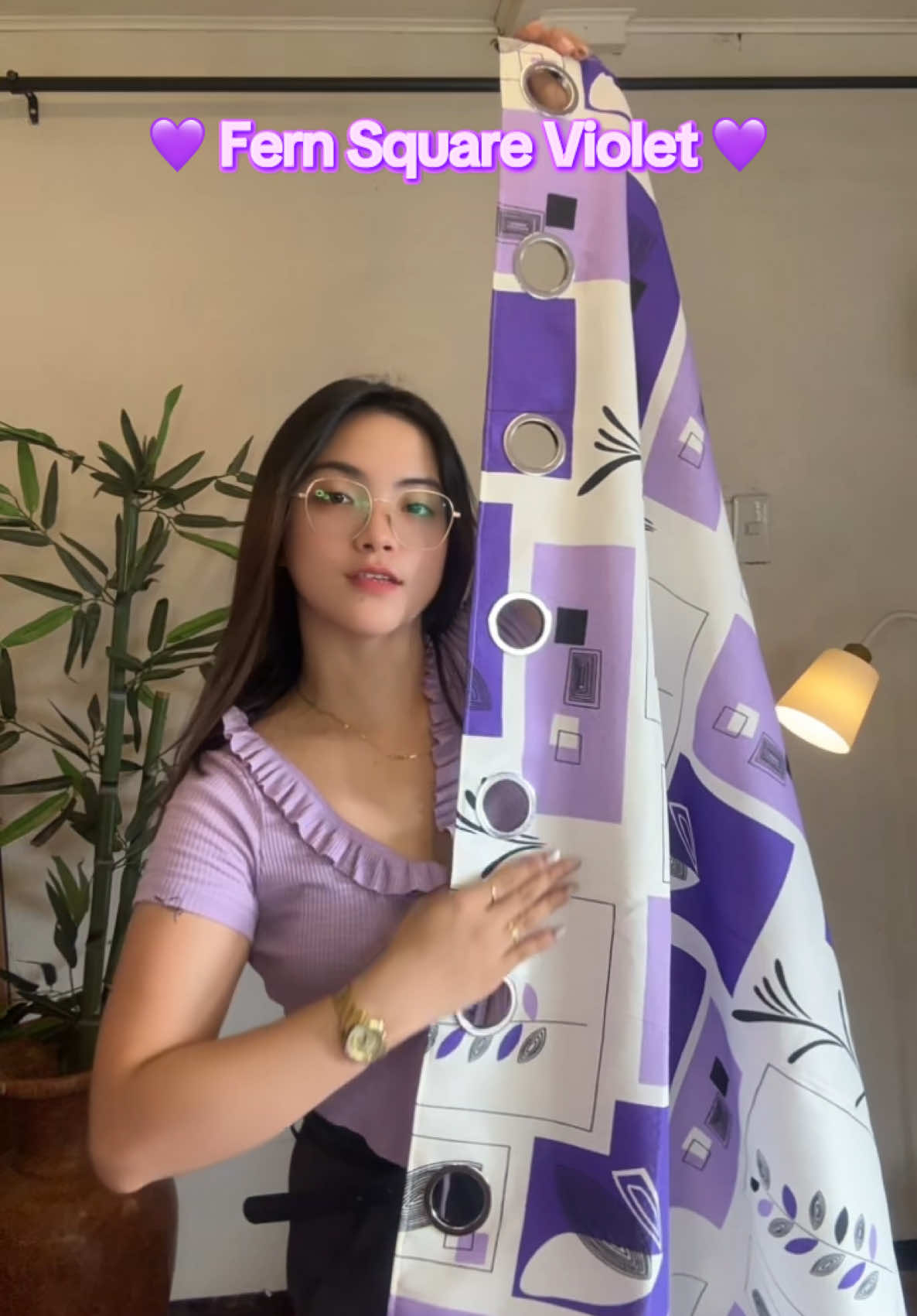 Madrazo’s Fern Square violet serving purple lover. #MadrazoCurtain #10rings #curtainforwindow #fyp #affiliatemarketing #paydaysale 