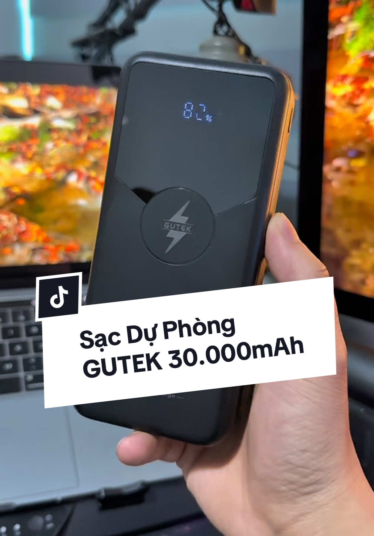 Sạc dự phòng GUTEK GT229 dung lượng 30.000mAh, tích hợp sạc nhanh 100W/PD20W, 1 cân tới 4 thiết bị #shockreview #LearnOnTikTok #muataitiktok #sacduphong #sacduphong30000mah #gutek #sacduphonggutek #sacgutek 