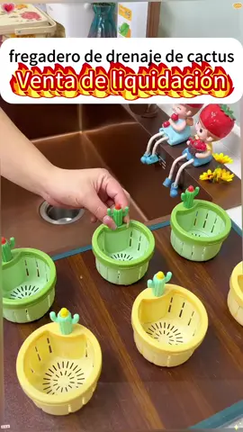 Colador de fregadero de cactus, y así lleno de tal prensa, vertido automáticamente limpio, la limpieza sucia también es muy conveniente, no necesita usar sus manos realmente conveniente #kitchengoods #cactussinkstrainerbasket #foryou #TikTokShop #tiktokshopspringglowup #spotlightfinds