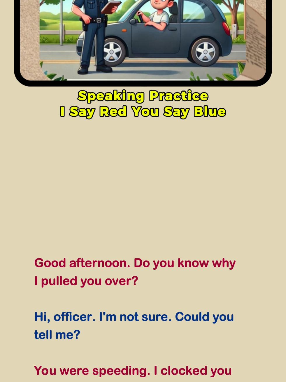 Speaking Practice I say Red you say Blue. #conversation #learnenglish #english #improveyourenglish #speakenglish #practiceenglish 