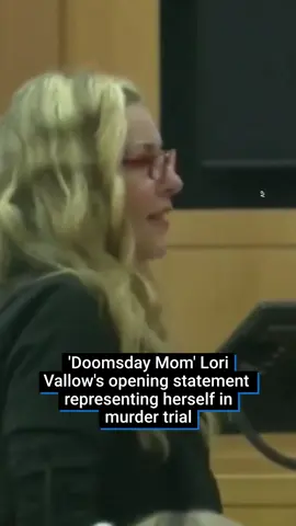 The 'Doomsday mom', convicted of murdering two of her children and accused of plotting to kill her fourth husband, delivers an opening statement in her murder trial. The 51-year-old is charged with first-degree murder in connection with the killing of her estranged husband, Charles Vallow, who was fatally shot by her brother in July 2019 during a confrontation at her home in Arizona. In Monday's opening statements, prosecutors told jurors they would hear evidence showing the shooting was not self-defense, but a plan by Lori Daybell to kill her fourth husband for his $1 million life insurance policy and marry Chad Daybell. #fyp #doomsdaymom #lorivallow #Arizona #crimetok #truecrime #chaddaybell