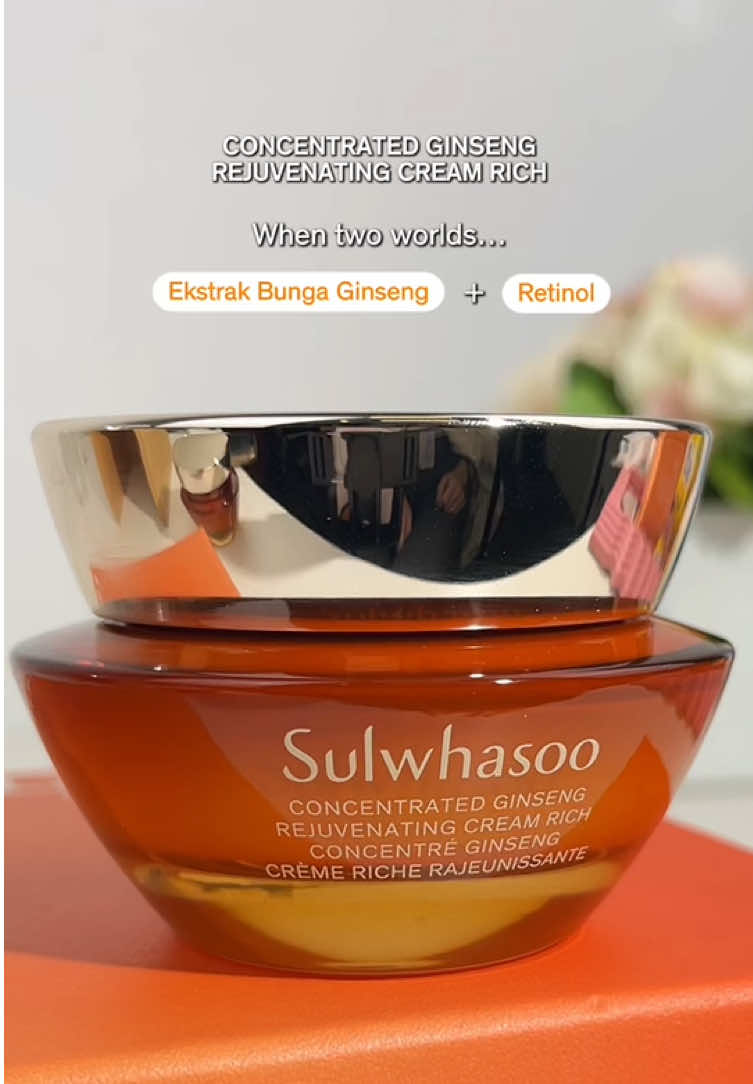 Kombinasi Ekstrak Bunga Ginseng dan Retinol, Ginseng Retinol™ 🧡 Membantu meningkagkan pertahanan kulit. Temukan sekarang di Sulwhasoo Concentrated Ginseng Rejuvenating Cream Rich ✨ #SulwhasooID #ConcentratedGinsengRejuvenating #7DaysofRejuvenatedSkin #Ginseng #Antiaging 