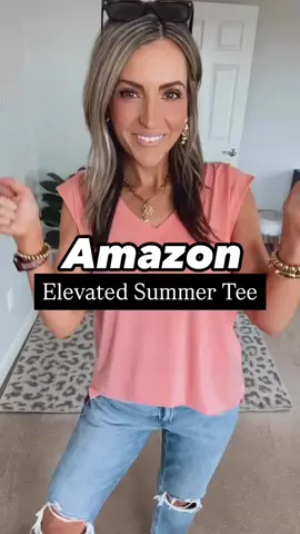 Elevated casual summer T-shirt on my #amazonstorefront to grab now! #summertops #summeroutfit #elevatedcasual #elevatedtshirt 