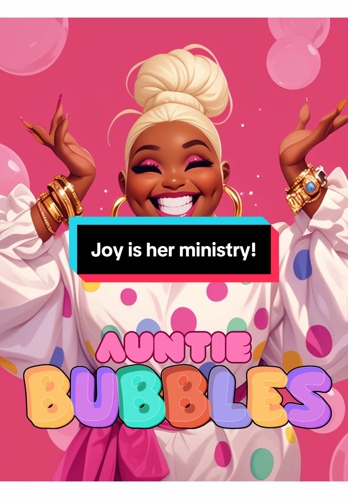 🎉 AUNTIE OF THE DAY: AUNTIE BUBBLES 🎉 (Because joy is her ministry, and your smile is her assignment.) Signature Phrase: “Don’t wait for the moment—be the moment!” Vibe Check: Auntie Bubbles is your go-to for unexpected dance breaks, loud laughter in quiet rooms, and the kind of encouragement that makes you believe again. Her energy is bubblegum bright and unapologetically contagious. She shows up in polka dots with a plan to remind the whole room: light is a leadership style. Likes: Random acts of sparkle Hot pink lipstick and highlighter joy Matching her outfit to her mood Celebrating “just because” Dislikes: Dull energy and dry compliments Being told to “tone it down” When folks forget how far they’ve come Unseasoned joy (she likes hers with extra spice) Auntie Wisdom: “Happiness isn’t a reward—it’s a rebellion. Choose it anyway.” ⸻ 📣 CALL TO ACTION: If Auntie Bubbles just reminded you to reclaim your joy out loud, drop a 🎉 in the comments and tag your favorite hype woman. #AuntieOfTheDay #AuntieBubbles #HighVibeOnly #JoyIsTheAssignment #TheCreativeDigiCollective #TCDC #CapCut 