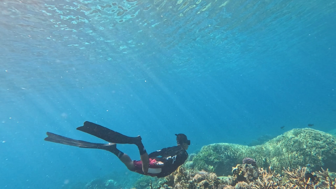 Between the sky and the sea, I choose to drown in the freedom #atauroisland🌴  #freediving #timorleste🇹🇱 #ocean #vibes #fyp 